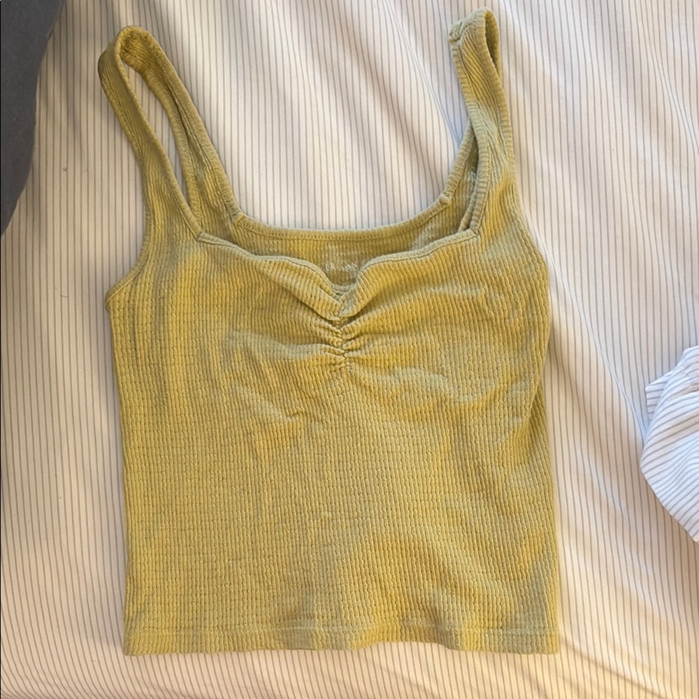 Ribbed Yellow American Eagle Tank Top